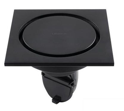 URREA CCVRINOX.37 Coladera Cuadrada con Vista Redonda, Negro Mate