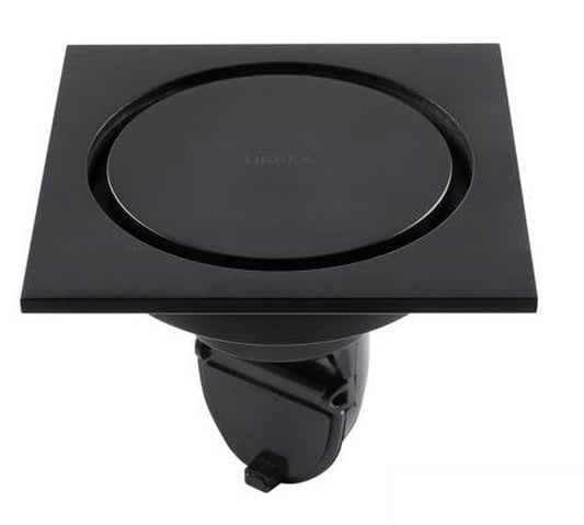 URREA CCVRINOX.37 Coladera Cuadrada con Vista Redonda, Negro Mate