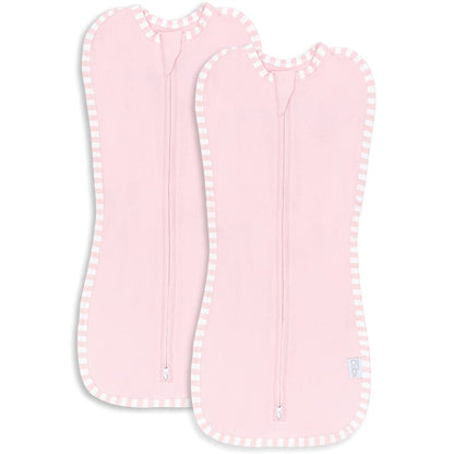 Comfy Cubs Mantas Envolventes con Cierre para Bebé, Set de 2 - Rubor - GR(3-6Meses)