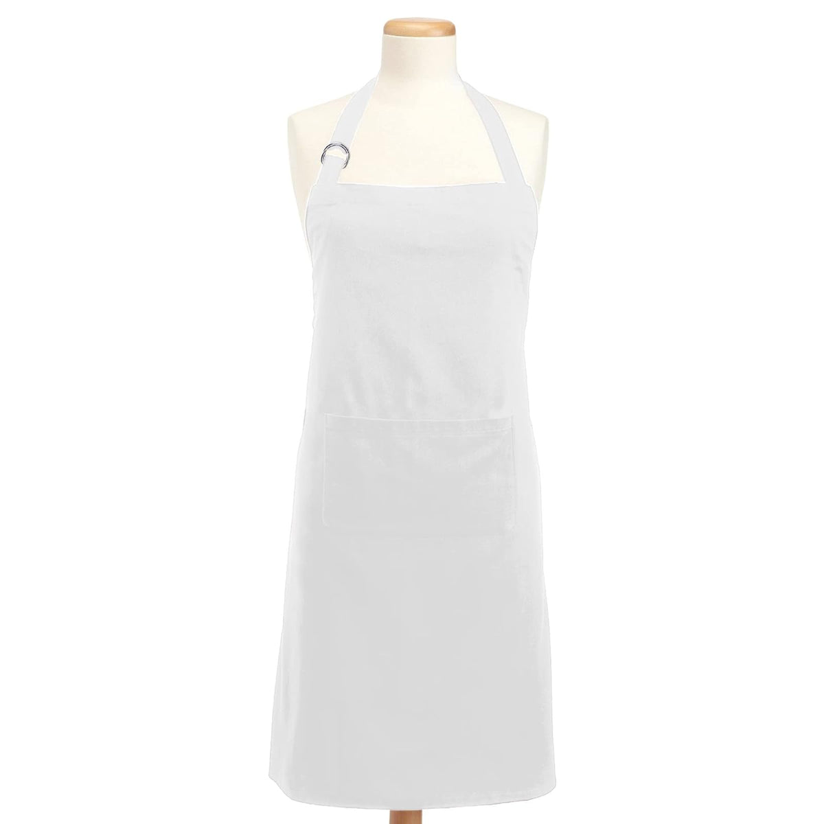 DII Delantal de Cocina Unisex, Talla Única con Bolsillos - Blanco - Taglia unica