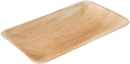 Eco Craft Stix - Platos rectangulares de hoja de palma de 6 x 9 pulgadas Paquete de 50 unidades. Placa de bambú respetuosa con la tierra, tabla de charcutería desechable, placa de tablero. Bodas y