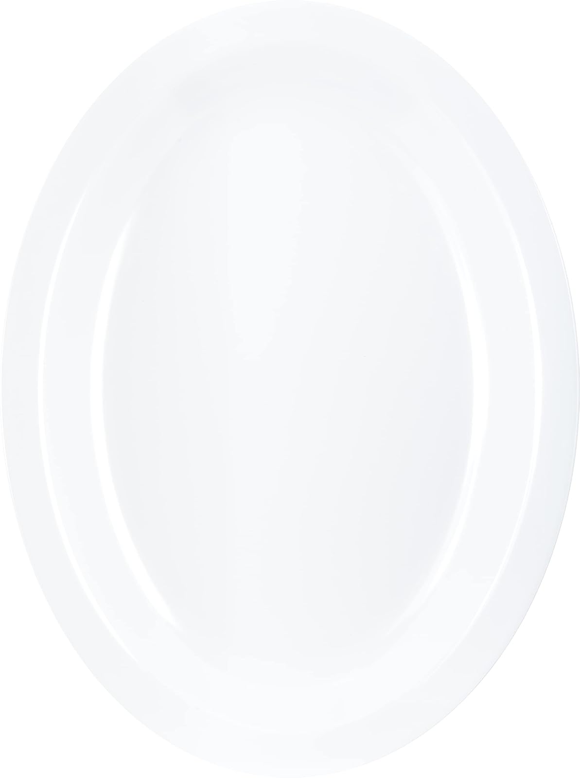 Carlisle FoodService Products Kingline Bandeja ovalada de plástico ovalada para el hogar y el restaurante, melamina, 12 x 9 pulgadas, color blanco (paquete de 12)