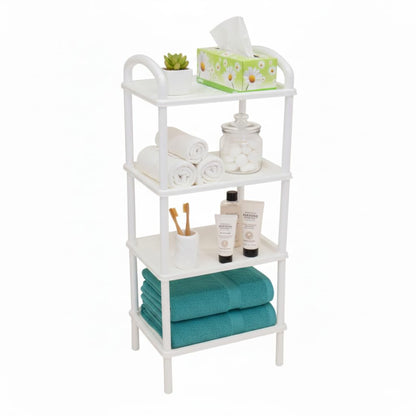 Italhome Estante De Plástico con 4 Repisas Lisas, Organizador Multiusos para Interior Ideal para Almacenamiento Scalp
