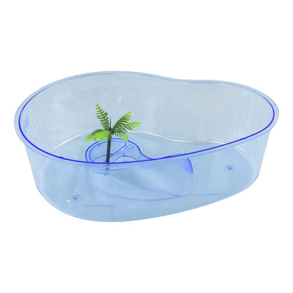 Lomas Tortuguero en Forma de Riñón 12 in (30 cm) para Tortugas Pequeñas con Rampa y Zona Seca Decorativa Colores Surtidos