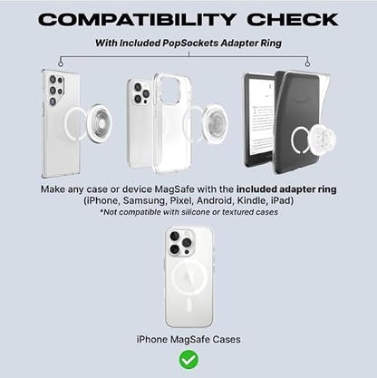 PopSockets - Empuñadura para teléfono MagSafe, Agarre magnético Seguro y Soporte para teléfono, Soporte Manos Libres, Compatible con Carga inalámbrica, Lindos PopSockets - Curves Latte