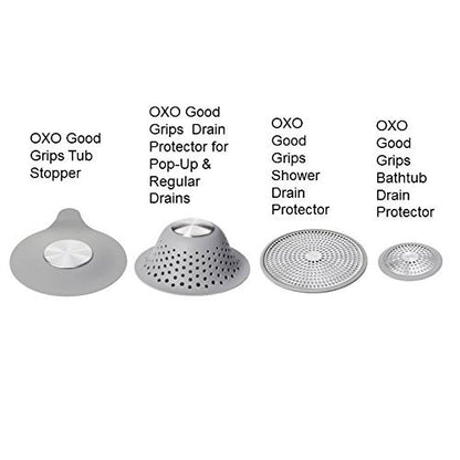 OXO Good Grips - Protector de Drenaje de Silicona para Ducha y Tina, colector de Drenaje de Cabello