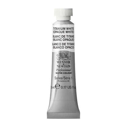 Winsor & Newton Acuarela Professional en Tubo 5 ml, Varios Colores - Tubo de 5 ml - 5 ml Tubo - Blanco (Titanium White 644)