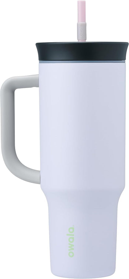Owala Vaso Térmico de Viaje con Popote y Asa, Acero Inoxidable - Conejito Hop - 40 oz (1182.9ml)
