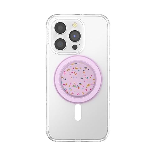 PopSockets - Empuñadura para teléfono MagSafe con Soporte, Soporte magnético, Parte Superior Intercambiable, sujeción Segura para iPhone MagSafe, teléfono y Tablet, Circus Regrind Sugar Plum
