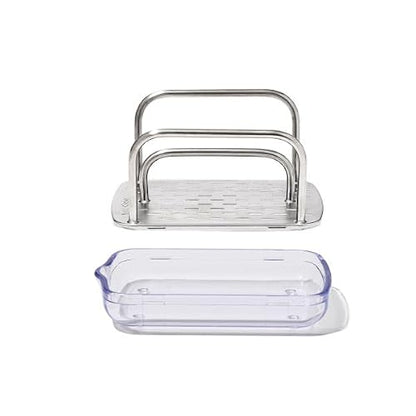 OXO 13113100 Porta Esponja Acero INOX, 11 cm, Multicolor