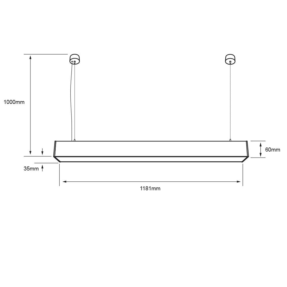 Tecnolite Lámpara Colgante LED, Luz de Techo LED Minimalista, 45 W, Luz Blanca 4 000 K, Atenuable, 100 - 240 V, 950 lm,