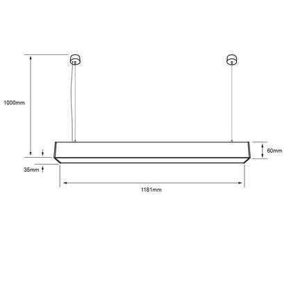 Tecnolite Lámpara Colgante LED, Luz de Techo LED Minimalista, 45 W, Luz Blanca 4 000 K, Atenuable, 100 - 240 V, 950 lm,
