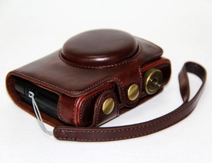 MegaGear "Ever Ready" Protective Leather Camera Case, Bag for Case for Panasoníc LF1 (Dark Brown)