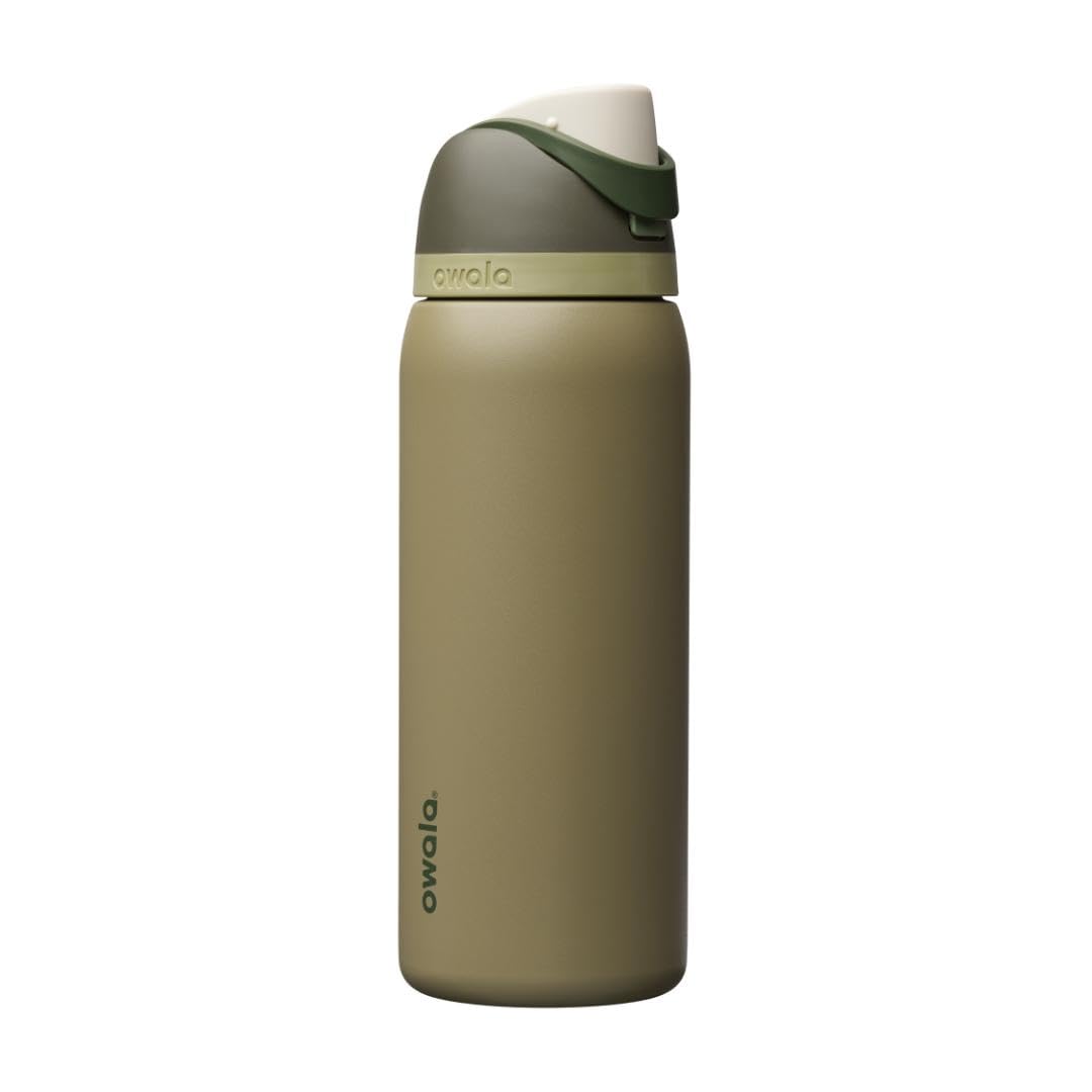 Owala FreeSip Botella de Acero Inoxidable 32 oz, Rojo Negro Cereza - 0.9 Litros - Off Road