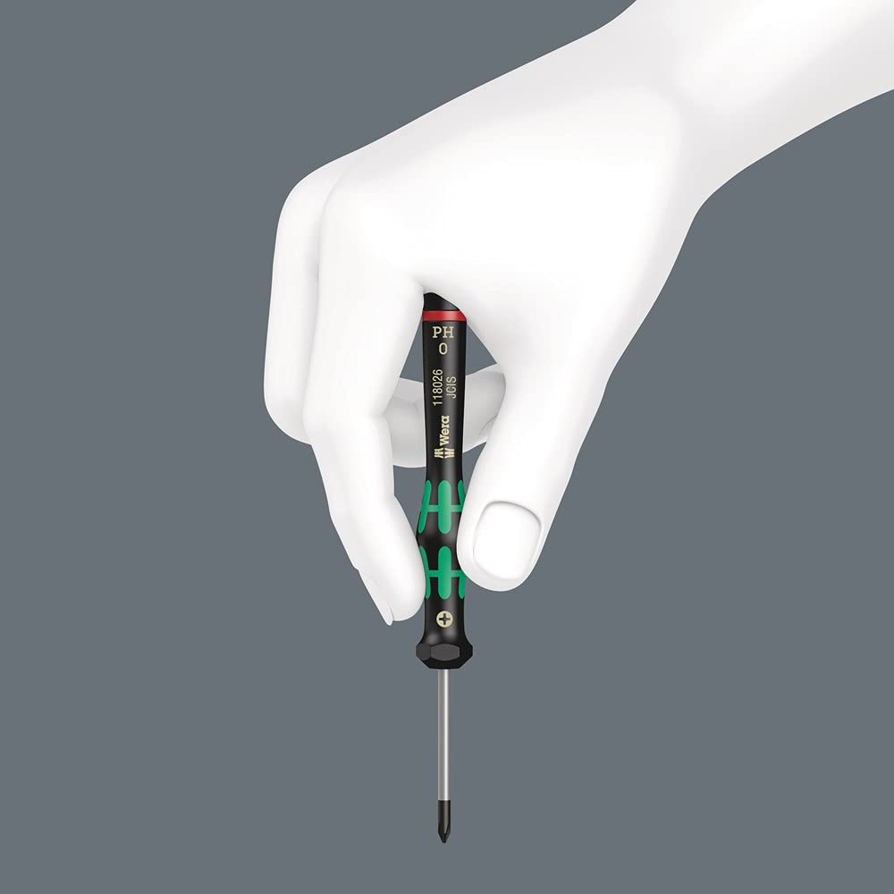 Wera 05345290001 2050 PH - Destornillador para tornillos Phillips para aplicaciones electrónicas PH 000 mm x 40 mm