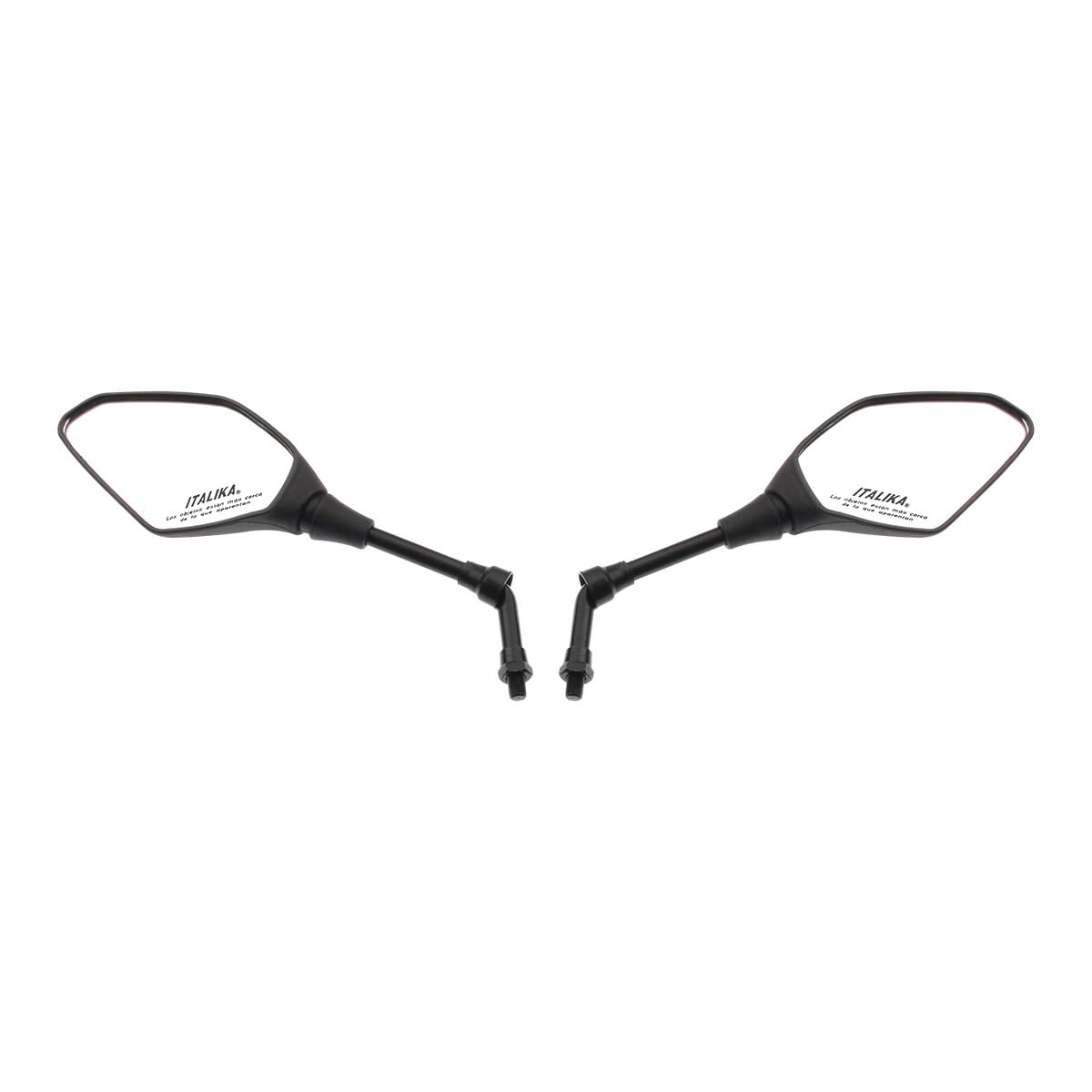 Italika F10010201 Juego Espejos con Logo y Leyenda, Negro