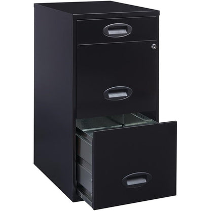 Office Dimensions - Archivador Organizador de Metal con 3 cajones (45,7 cm de Profundidad), Color Negro