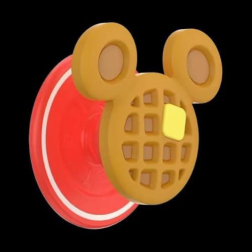 PopSockets - Empuñadura para teléfono MagSafe con Soporte, Soporte magnético, Parte Superior Intercambiable, sujeción Segura para iPhone MagSafe, teléfono y Tablet, Disney, Mickey Waffle