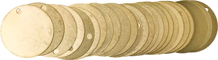 Brady 23210 1-1/2" Diameter B-907 Brass Round Blank Brass Valve Tags (Pack Of 25)