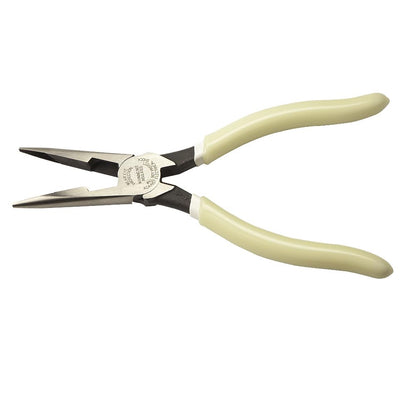 Klein Tools D203-8-GLW Hi-Viz Long-Nose Pliers with Side-Cutting