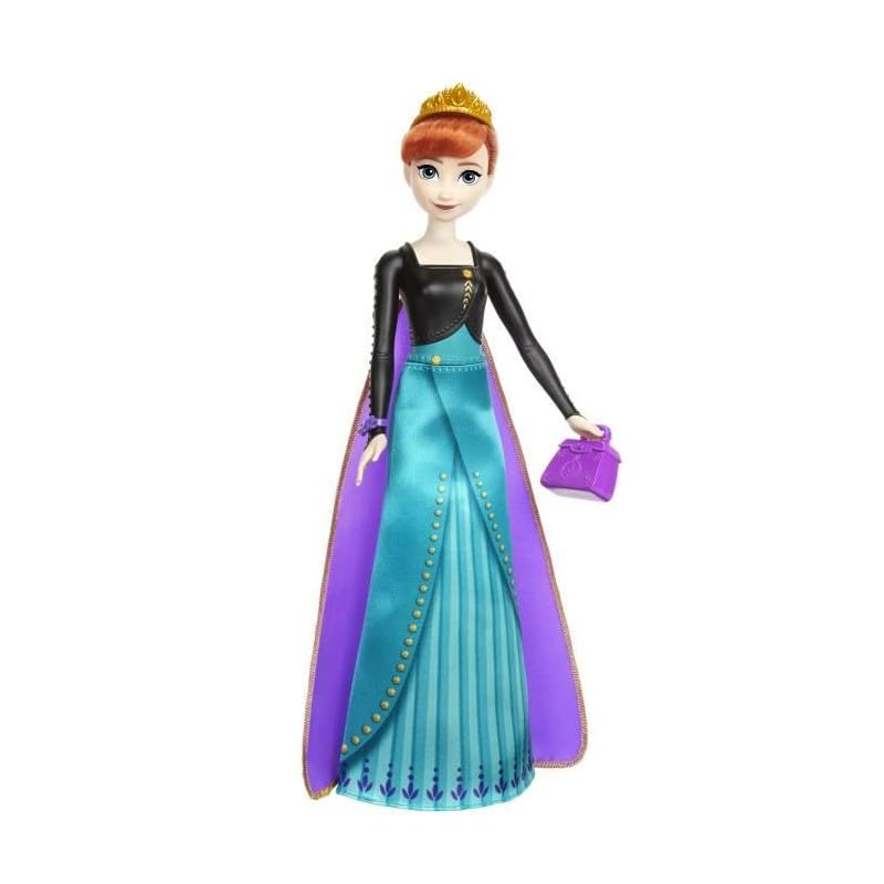 Mattel Disney Frozen Anna - Juego de muñecas de Moda, Girar y revelar con 11 sorpresas, Incluyendo 5 Accesorios, 5 calcomanías y Escena de Juego, Inspirado en la película