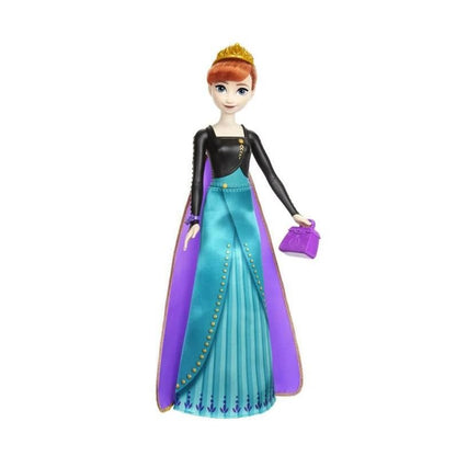 Mattel Disney Frozen Anna - Juego de muñecas de Moda, Girar y revelar con 11 sorpresas, Incluyendo 5 Accesorios, 5 calcomanías y Escena de Juego, Inspirado en la película