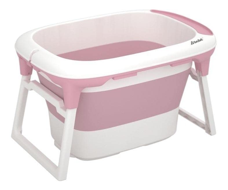 D´BEBÉ - Bañera Bubbles - Bañera Antideslizante Plegable - Bañera con 2 niveles de llenado - Para Bebés Recién Nacidos hasta los 6 Años de Edad - Color Rosa