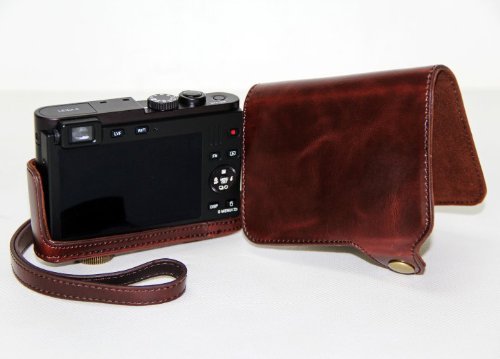 MegaGear "Ever Ready" Protective Leather Camera Case, Bag for Case for Panasoníc LF1 (Dark Brown)