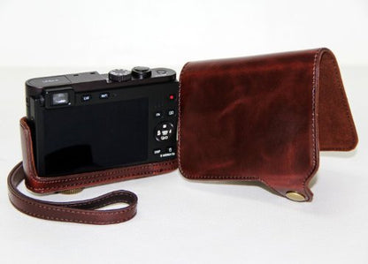 MegaGear "Ever Ready" Protective Leather Camera Case, Bag for Case for Panasoníc LF1 (Dark Brown)