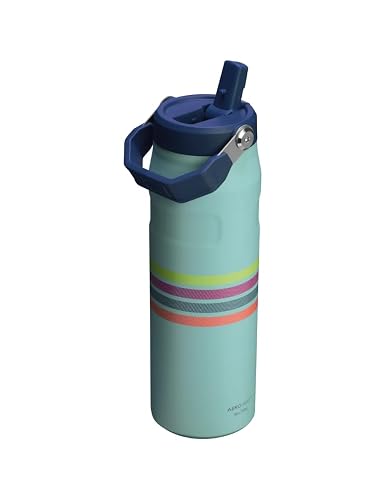 Stanley IceFlow AeroLight Flip Straw 709ml | Seafoam, aislamiento al vacío doble pared, mantiene frío 15 horas, acero inoxidable reciclado