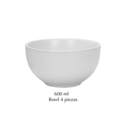 Le Bonne Table by Crown Baccara - Juego de 4 Platos Hondos, Bowls o Cuencos de Cerámica