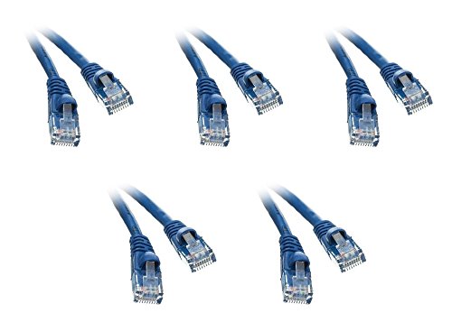 C&E CNE535531 Ethernet Patch Cable, Snagless Molded Boot, 10 Feet, Blue, 5 Pack