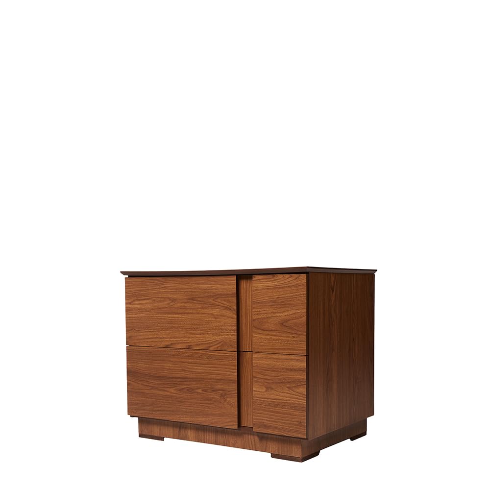 Buró Color Nogal con 2 Cajones con Corredera de Extensión y Estructura de Madera MDF.