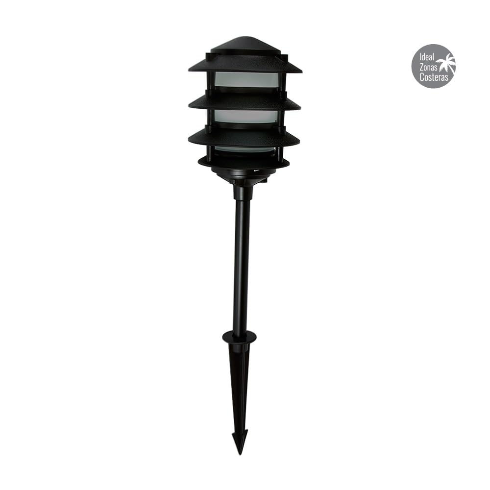Tecnolite - Lámpara de Exterior, Color Negro, con Pantalla de Cristal, Resistente a la Corroción