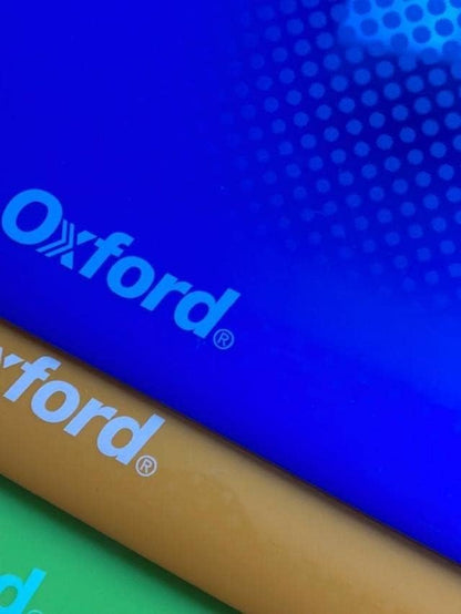 Oxford 52004 carpetas de plástico para archivos, paquete de 24 fichas de corte 1/3, para papeles de tamaño carta, azul, rojo, naranja, azul claro, verde, negro