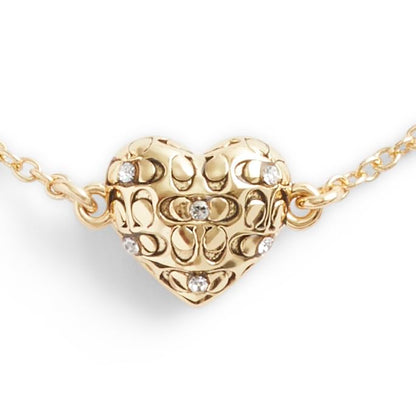 COACH - Pulsera acolchada para mujer, Una talla, Latón, Circonita cúbica