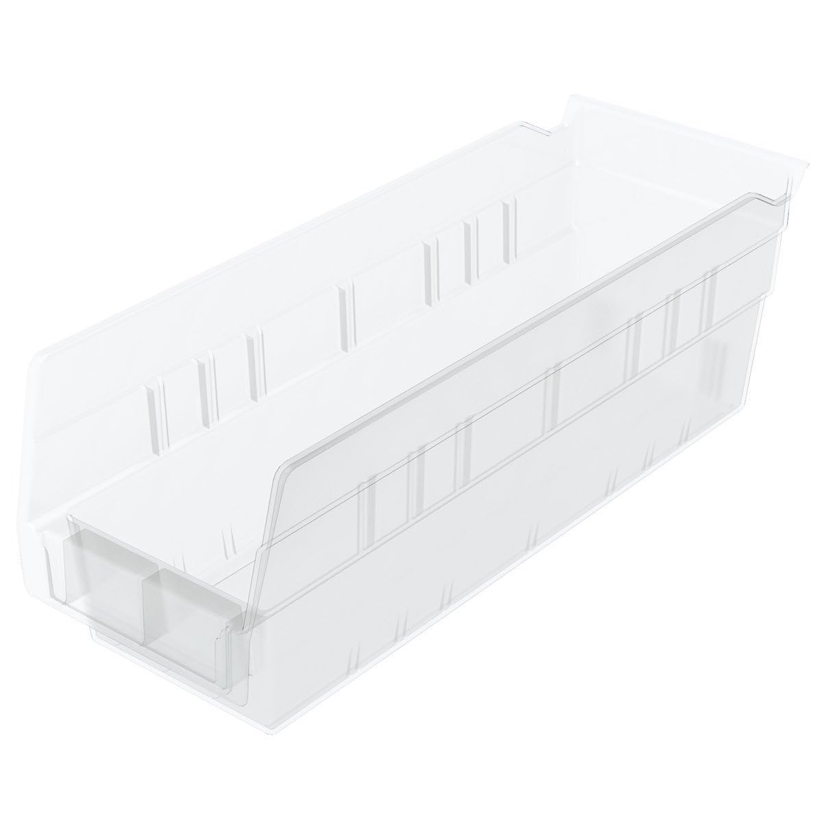 Akro-Mils 30120 12-Inch by 4-Inch by 4-Inch Clear Plastic Nesting Shelf Bin Box, 24-Pack