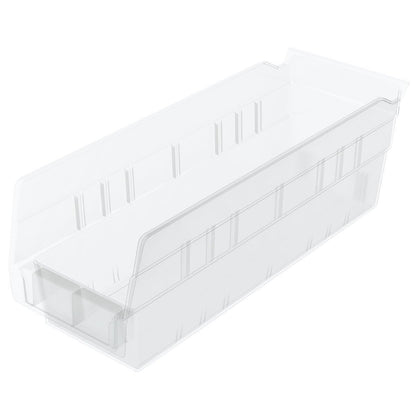 Akro-Mils 30120 12-Inch by 4-Inch by 4-Inch Clear Plastic Nesting Shelf Bin Box, 24-Pack