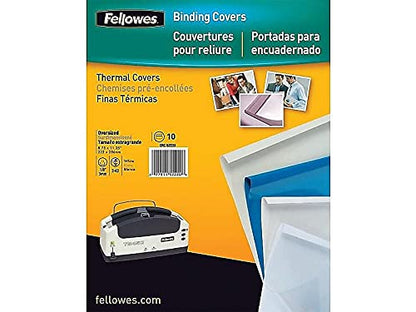 Fellowes 5222701 Thermal Binding Presentation Covers, Letter, Black, 30 Sheets, 1/8", 10 Unidades, Negro Transparente