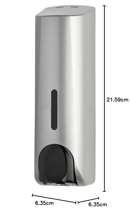 EZPULL Draco 1120-3R - Dispensador de jabón para Pared, 2 Unidades, 350 ml, Color Blanco y Plateado, Plateado (Single Silver), Single Silver, 1, 1