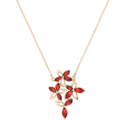 Anne Klein Collar y Aretes Dorado Flor Rojas Para Mujer