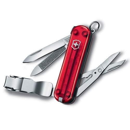 Victorinox Nail Clip 580, color Rojo Transparente, 8 Usos