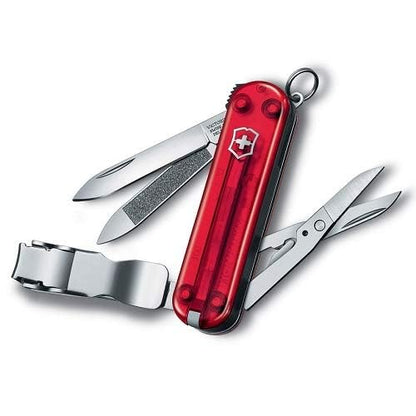 Victorinox Nail Clip 580, color Rojo Transparente, 8 Usos