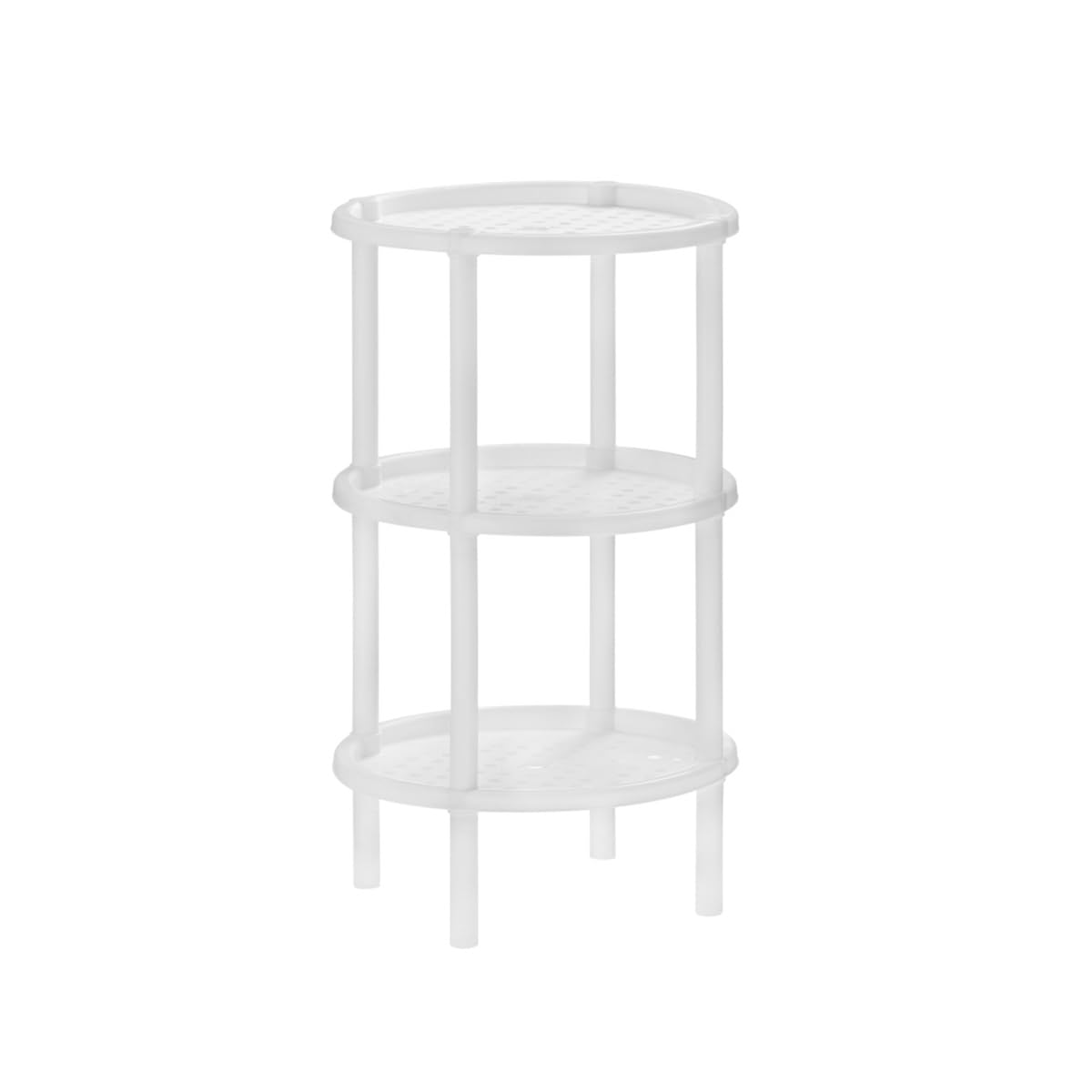 Italhome Estante De Plástico Redondo con 3 Repisas, Organizador Multiusos para Interior Ideal para Almacenamiento Ring