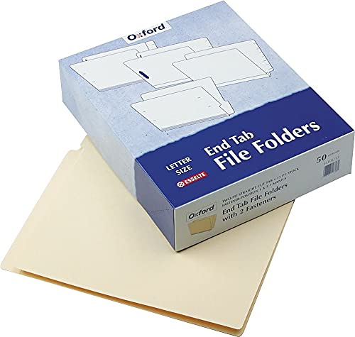 Pendaflex Manila H10U13 - Carpetas de cierre con pestañas finales, tamaño carta, 2 sujetadores, manila, corte recto, 50/BX
