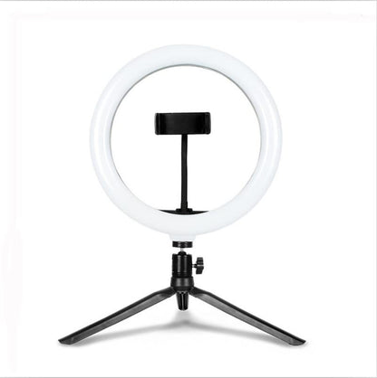 SYINTAO Luz de Relleno Vivo de sobremesa de Anillo Luminoso de 10" con Soporte, 120 Perlas.