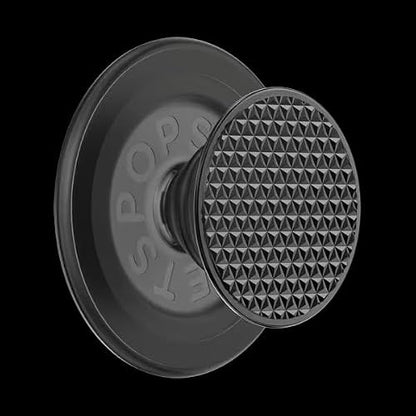 PopSockets - Empuñadura para teléfono MagSafe, Agarre y Soporte magnético Seguro para teléfono, Soporte Manos Libres, Compatible con Carga inalámbrica, triángulo de alumbre moleteado Negro