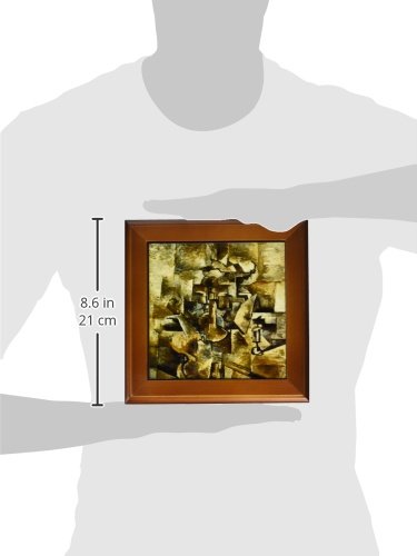 3dRose ft_61847_1 Picasso Painting Violin N Candlestick-Framed Tile Artwork, 8 by 8-Inch