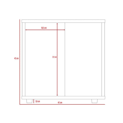 Deco Home KLIK Mesa Auxiliar prana armable, Color Duna, Dimensiones 42 Largo X 40 Ancho X 42 Alto cm, Estilo contemporáneo, con Espacios Laterales