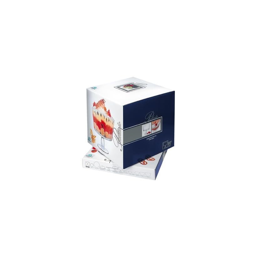 Borgonovo Palladio - Frutero de Cristalería con pie Tazón con Pedestal 21. 5cm Para servir Frutas, Ensaladas, Ponche y Postres